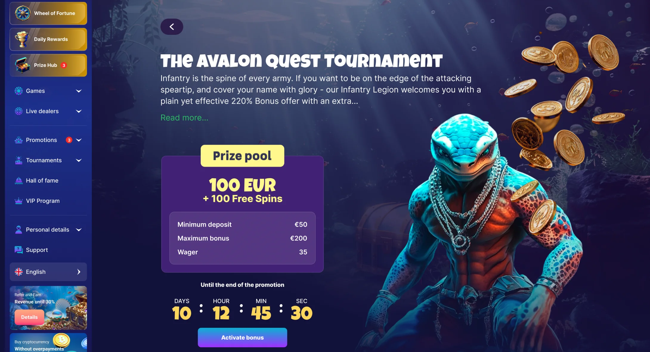 Triton Slots Bonus